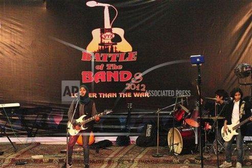 Le groupe Pragaash lors du festival Battle of the Bands, à Srinagar.