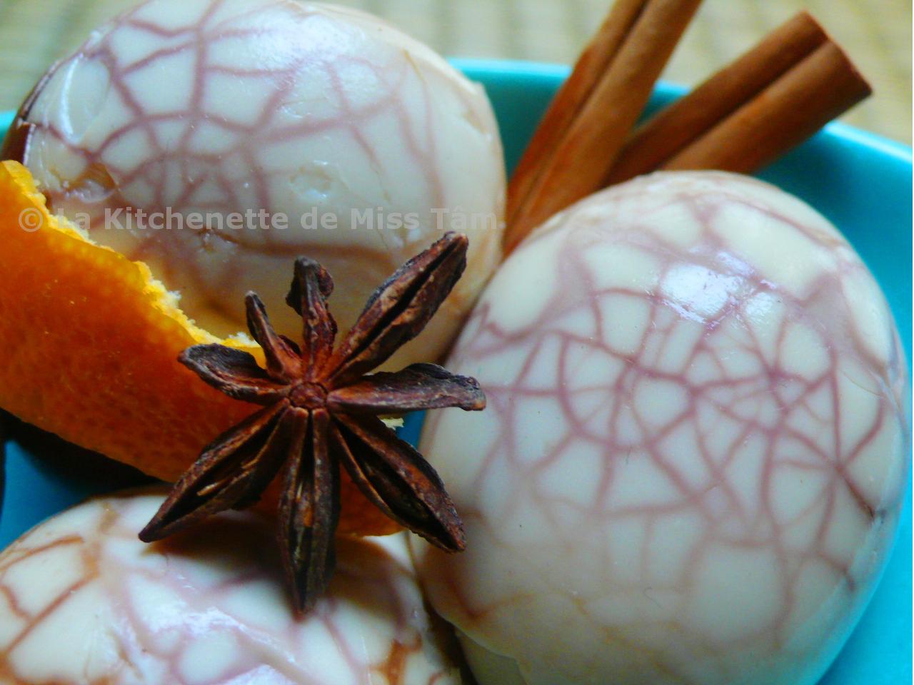 Chine : Oeufs marbrés au thé noir