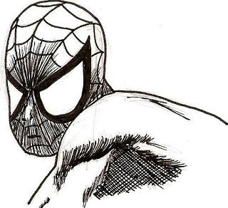 Portrait encré de Spiderman.