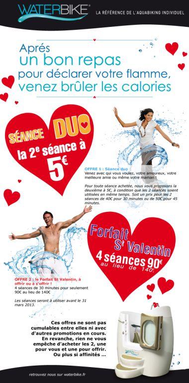 Offre spéciale St Valentin au centre Waterbike !