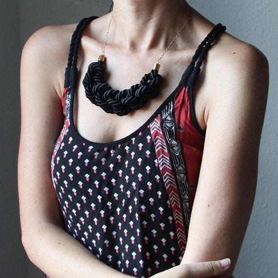 Black rope necklace