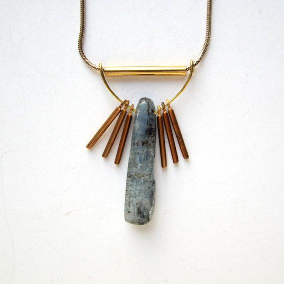 NEW - Kyanite teeth and brass bar