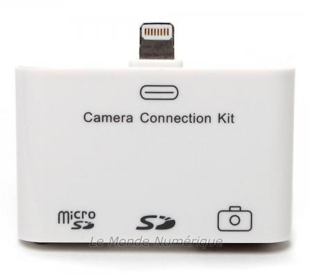 Kit de connexion USB et cartes mémoires pour iPad Mini, iPad 4 et iPhone 5
