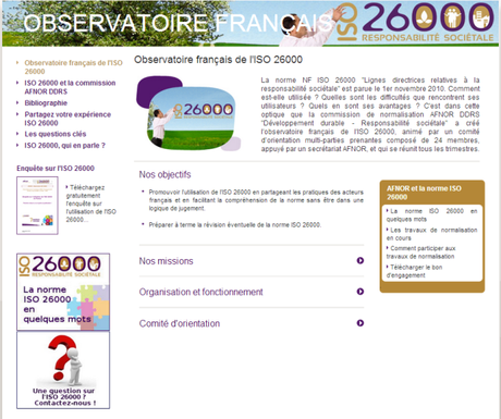 Observatoire ISO 26000 par les acteurs français