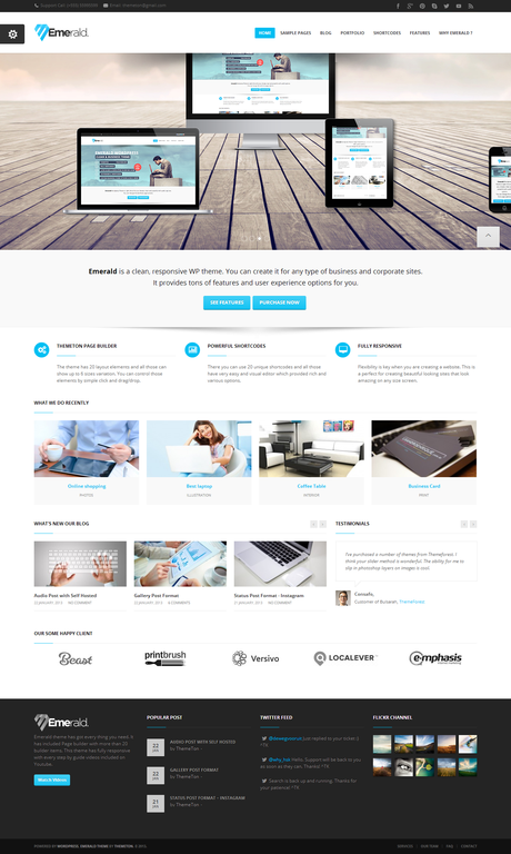 Emerald     WordPress Theme for any kind of Corporate sites