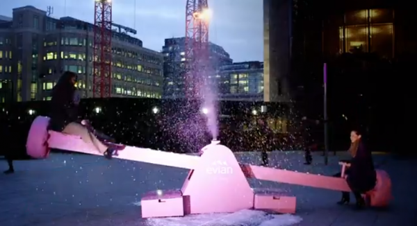 evian playground interactive snow experience london city installation 2