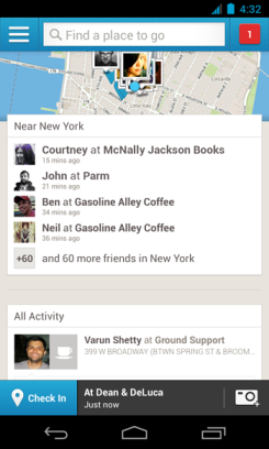 fousquare android descary Foursquare pour Android a complètement été remodelé
