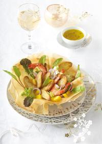 Croustillant de Ratte du Touquet et son jus acidulé à la mangue Croustillant de Ratte du Touquet et son jus acidulé à la mangue