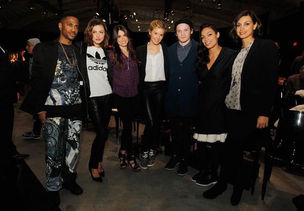 Nikki Reed Rapper Big Sean, Actress Phoebe Tonkin, Actress Nikki Reed, Actress Maggie Grace, Actor Anton Yelchin, Actress Rosari Dawson and Actress Morena Baccarian attend the unveiling of the adidas Energy Boost sneaker at the Jacob K. Javits Convention Center on Febuary 13, 2013 in New York City.