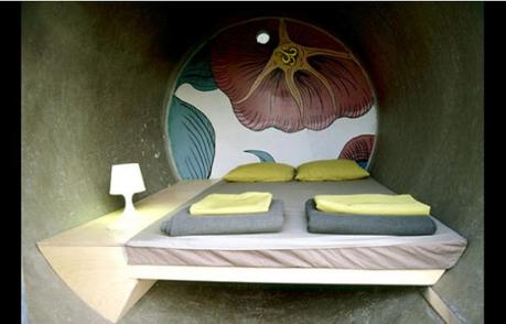 Chambre dans un tube de béton