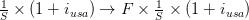 frac{1}{S} times (1+i_{usa}) rightarrow F times frac{1}{S} times (1+i_{usa}) 