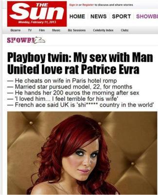 PATRICE EVRA ET LES JUMELLES PLAYBOY PATRICE EVRA ET LES JUMELLES PLAYBOY « CARLA ET MELISSA HOWE »