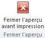 Fermer l'aperçu avant impression