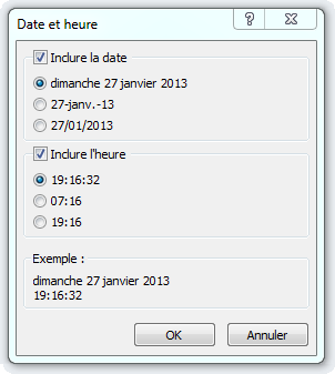 Paramétrage date et heure