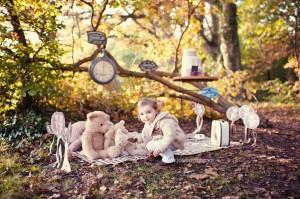« Le goûter de Marianne et ses ours » : séance photos enfant mise en scène