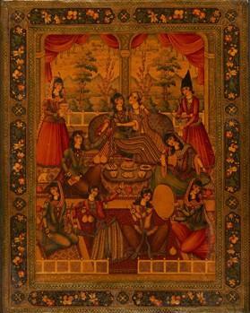 Scène de jour au harem ou Zenana, Iran, dynastie Qâjâr, déb. XIXe siècle