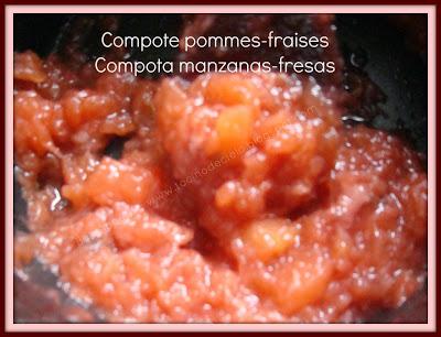 Compote pommes-fraises à IG Bas - Compota manzanas-fresas con IG Bajo