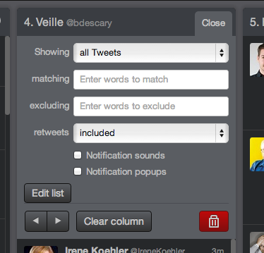 tweetdeck recherche tweets descary Tweetdeck Web ajoute des outils qui vous aideront à réduire le bruit