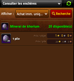 achat minerai de khoirum hotel des ventes wow