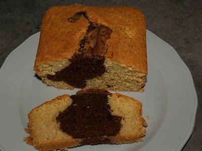 Cake marbré chocolat-noix de coco