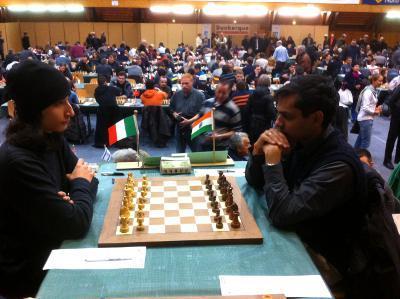 Krishnan Sasikiran a eu à se battre pour obtenir la nulle face au jeune italien Guido Caprio - Photo © Chess & Strategy