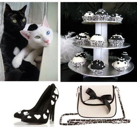 black and white pussy, cupcake noir blanc, escarpin noir coeur, tendance noir et blanc