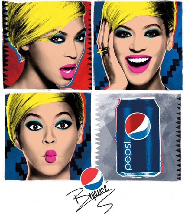 Beyoncé en mode Andy Warhol pour Pepsi