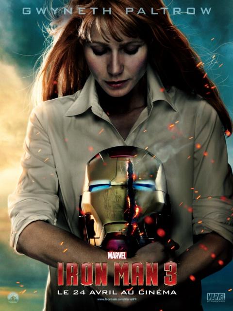 Iron Man 3 : Découvrez l’affiche personnage avec Gwyneth Paltrow en « PEPPER POTTS »‏
