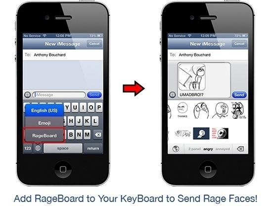 RageBoard sur iPhone, pour envoyer des ''messages en colère''...