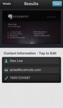 [Tuto] Numérisation de carte de visite avec Evernote Hello 2.0 sur iPhone...