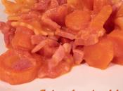 Pâtes tomate, carottes lardons