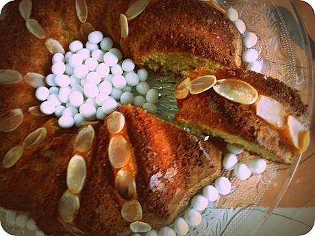 Gateau aux amandes citrons et confits de gingembres/concours chez Nicole gateau aux amandes