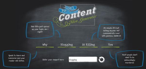 Content idea generator : blogging is killing you
