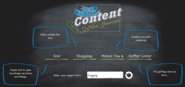 Content idea generator : blogging makes you a better lover