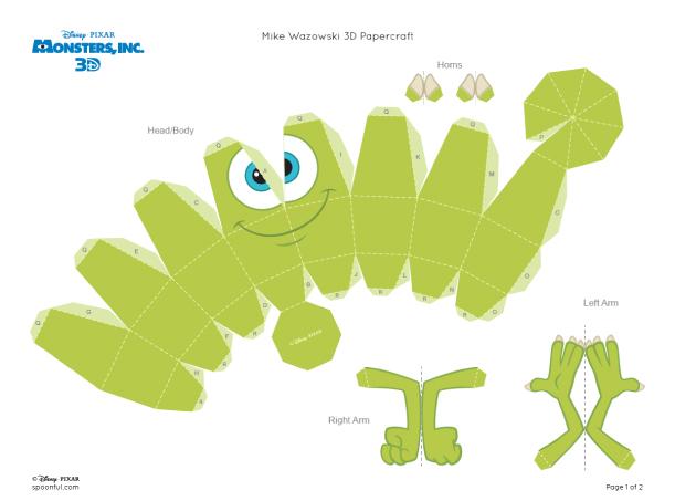 Papercraft Mike Wazowski (Monstres et cie)