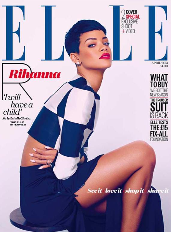 3 couv pour Rihanna dans le Elle UK (avril 2013) + vidéo behind the scenes
