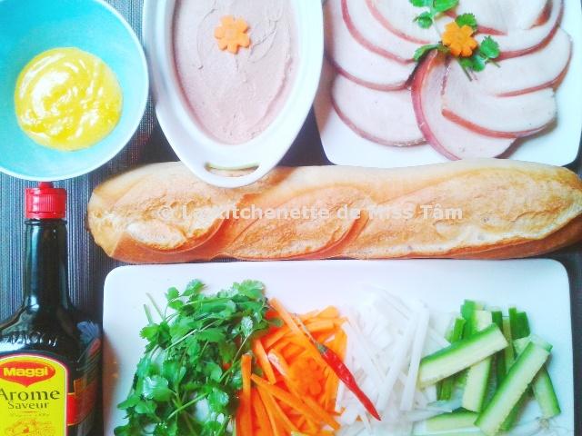 Banh mi vietnamien au rôti de porc froid (bánh mì thịt nguội)