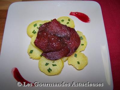 Betteraves réhydratées et salade de Pommes de terre