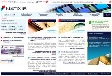capture d'écran du site Web Natixis