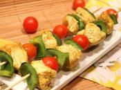 Brochettes poulet curry four)