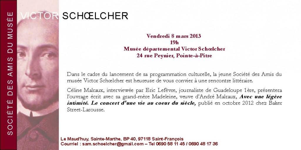 Avec une légère intimité. Le concert d’une vie au coeur du siècle. Vendredi 8 mars au Musée Schoelcher‏