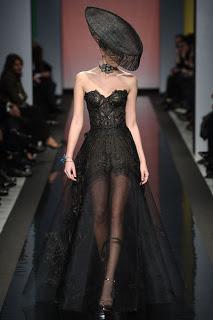 Vanessa Lekpa haute couture romantique Gattinoni dentelle noire de calais