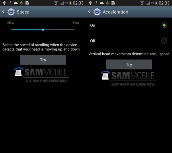 Galaxy S4 Smart scroll