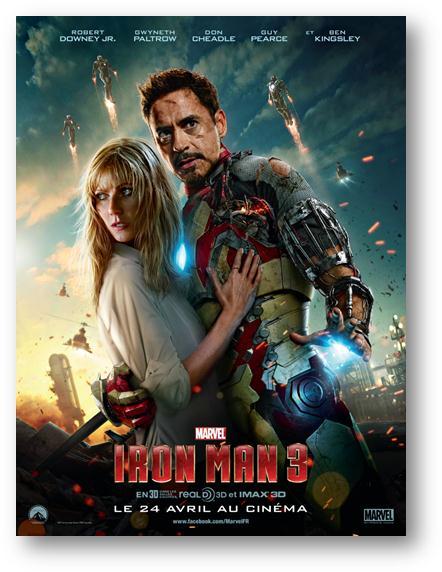 IRON MAN 3 : Découvrez la dernière affiche du film avec Iron Man et Pepper Potts !‏