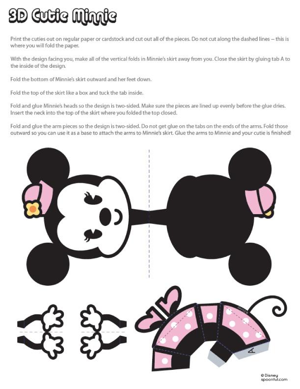 Cutie Mickey & Minnie papertoys (x 2)