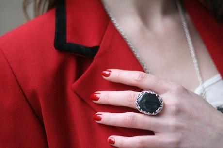 bague oeil de faucon argent