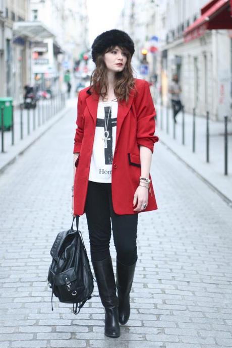 look blazer rouge