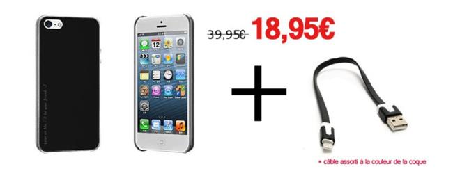 53% de réduc' pour cette coque iPhone 5 + film + câble Lightning...