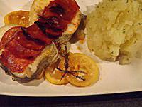 Cabillaud en écailles de chorizo, écrasé de pommes de terre au citron