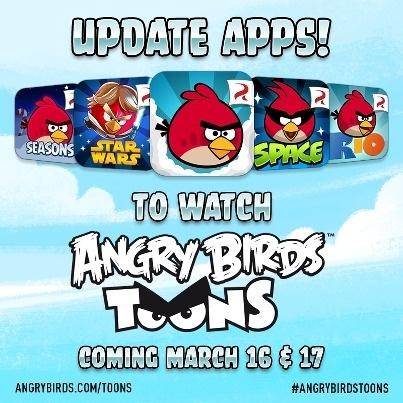 Angry Birds Toons provoquera la MAJ de toutes les Apps sur iPhone (le 16 & 17 mars)...